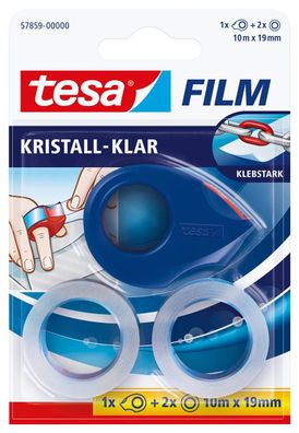 tesa 57859-00000-13 Mini Abroller, inkl. 2 Klebefilm tesa Film 19 mm x 10 m