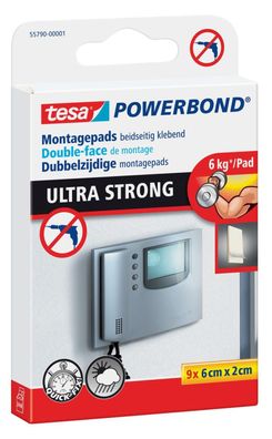 tesa 55790-00001-00 Powerbond Montage-Klebepads, 20 mm x 60 mm