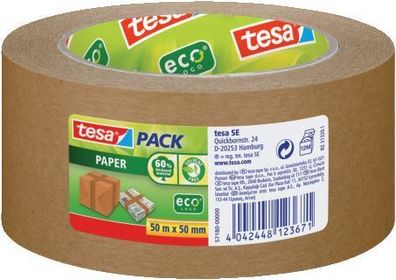 tesa® 57180-00000-03 Verpackungsklebeband tesapack® Paper EcoLogo - Papier, 50 m x 50