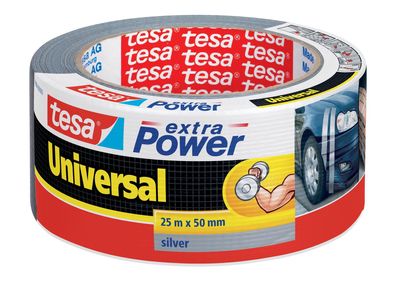 tesa 56388-00000-12 extra power universal 25m x 50mm gewebeverstärktes Folienband sil