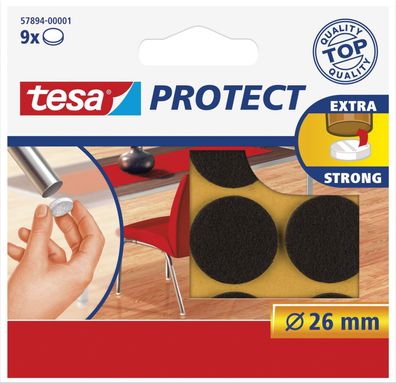 tesa Protect Filzgleiter, braun, Durchmesser: 26 mm