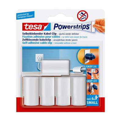 Tesa® 58035-00016-01 Powerstrips® Kabel-Clip Kabel bis Ø 8 mm weiß