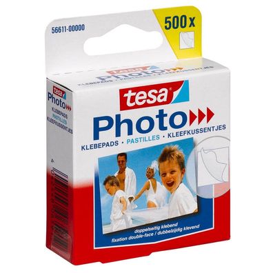 tesa 56611-00000-00 500x Photo doppelseitige Klebepads 1,2 x 1,3 cm(T)
