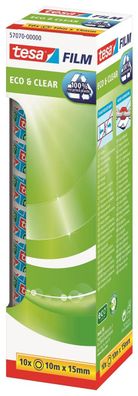 tesa® 57070-00000-01 Klebefilm Eco & Clear Office Box - unsichtbar, 15 mm x 10 m, 10