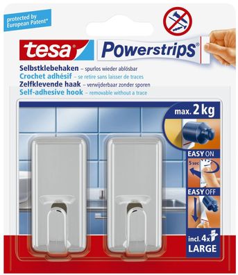 tesa® 58051-00010-01 Powerstrips® Systemhaken - ablösbar, classic, Tragfähigkeit 2 kg