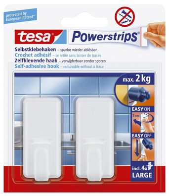 tesa® 58010-00044-01 Powerstrips® Systemhaken - ablösbar, classic, Tragfähigkeit 2 kg