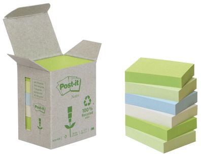 Post-it® 653-1GB Recycling Notes Rainbow Haftnotizen farbsortiert 6 Blöcke