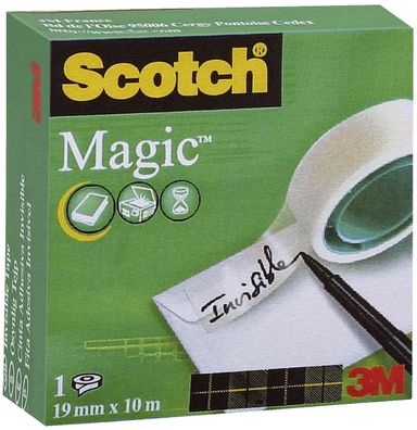 Scotch® M8101910 Klebeband Magic™ 810, Zellulose Acetat, unsichtbar, beschriftbar, 10