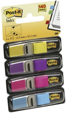 Post-it® 683-4AB Index Mini Typ 683 - 11,9 x 43,2 mm, Leuchtfarben, 4 x 35 Streifen
