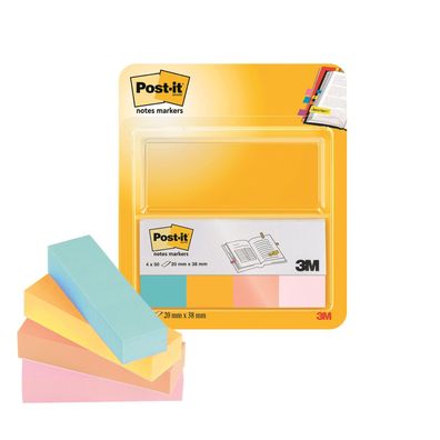 Post-it® 670-4U Page Marker - 20 x 38 mm, Ultrafarben, 4x 50 Streifen