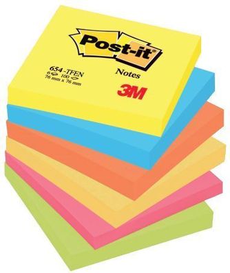 Post-it® 654-TFEN Haftnotizen Active Collection - 76 x 76 mm, 6x 100 Blatt