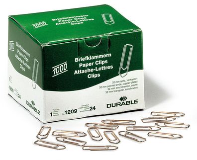 Durable 120924 Bü?roklammern verkupfert spitz 32 mm(S)