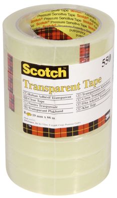 Scotch® 5501966 Klebeband Transparent 550, Polypropylenfolie, Bandgröße 66 m x 19 mm,