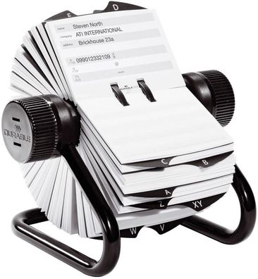 Durable 2482 01 TELINDEX® Rollkartei mit 500 beidseitig bedruckten Karteikarten, inkl