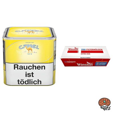 Camel Feinschnitttabak Dose 1x 56g + 250 Winston Extra Hülsen