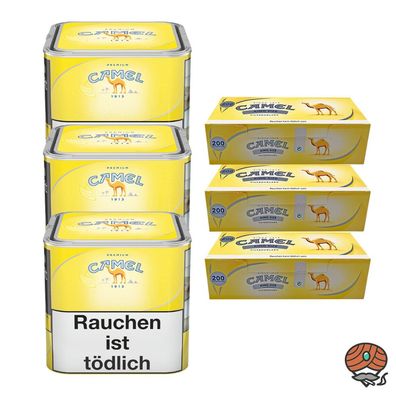 Camel Feinschnitttabak Dose 3x 56g + 600 Camel Hülsen