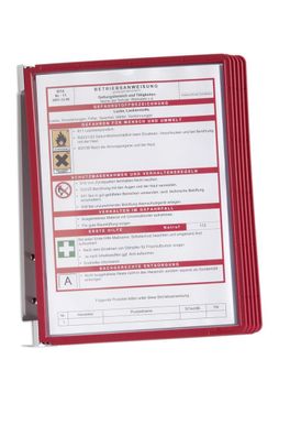 Durable 5551 03 Sichttafelsystem VARIO® WALL 5 - Wandset, 5 Sichttafeln A4, rot