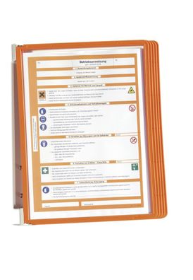 Durable 5551 09 Sichttafelsystem VARIO® WALL 5 - Wandset, 5 Sichttafeln A4, orange