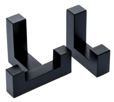 Garderobenhaken Tetriss modern Kleiderhaken Schwarz matt Metall Wandhaken eckig