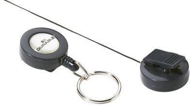 Durable 822258 Ausweishalter Jojo mit Schlüsselring - Ø 25 mm, Länge: ca. 80 cm, anth