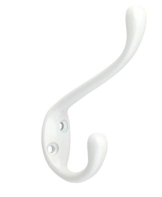 Garderobenhaken Soria L, Kleiderhaken Weiss matt, Wandhaken schlicht