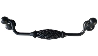 Möbelgriff BA 160mm, Klappgriff schwarz patiniert, Hängegriff antik