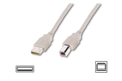 Assmann USB 2.0 Anschlusskabel, USB-A - USB-B Stecker, 1,8 m