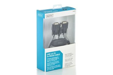 Digitus USB 2.0 - 2 x RS232 Adapterkabel, 1 MBit/Sek
