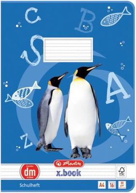 Herlitz 11322401 Heft LIN dm - A4, 16 Blatt, 80g/qm, liniert mit Hilfslinien