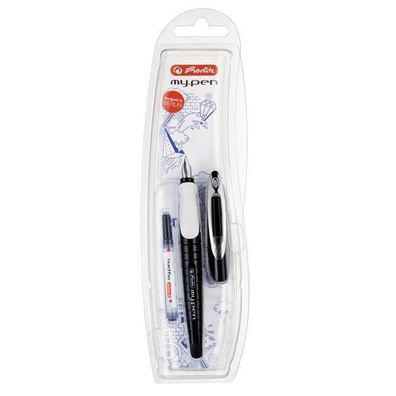 Herlitz 10999746 Füllhalter my. pen - M-Feder, schwarz/weiß