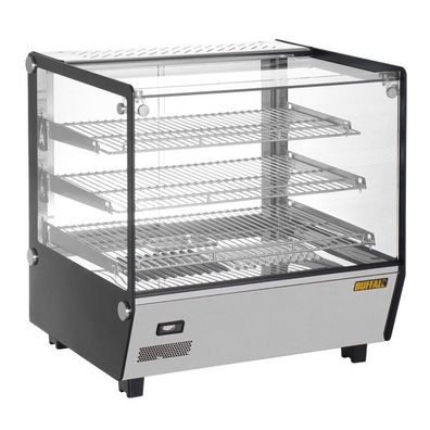 Buffalo Quadratische Tischplatte Beheizte Auslagevitrine 120Ltr