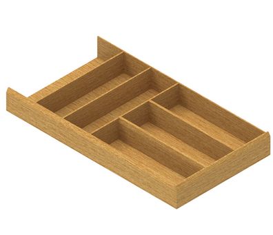 Besteckeinsatz Holz, Besteckkasten Sunny 26x47,2x5cm, Eiche natur