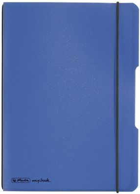 Herlitz 11361532 Notizheft flex - A5, PP, 40 Blatt, kariert, blau