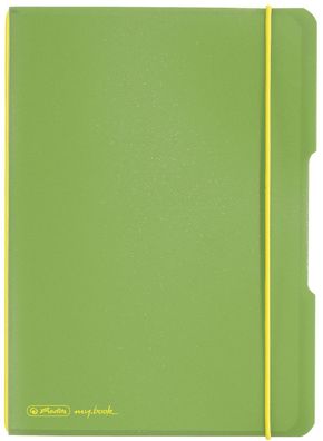 Herlitz 11361540 Notizheft flex - A5, PP, 40 Blatt, kariert, hellgrün(S)