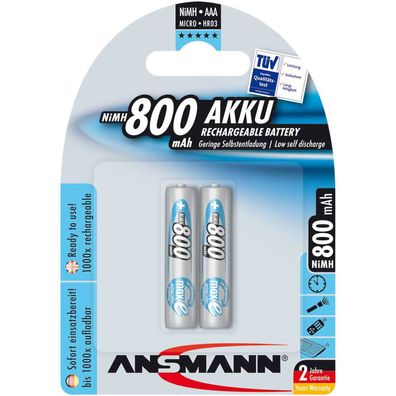 Ansmann 5030982 1x2 Ansmann maxE NiMH Akku Micro AAA 800 mAh 5030982