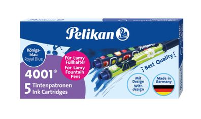 Pelikan® 338293 Tintenpatrone 4001® für Lamy-Füllhalter - königsblau, 5 Stück