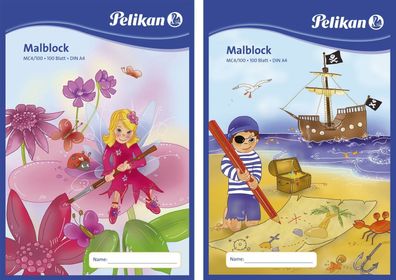 Pelikan 137679 Malblock A4 100 Blatt 70 g/qm sortiert