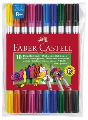 Faber-Castell 151110 Doppelfasermaler farbig sortiert im Etui