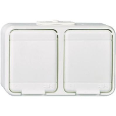 1St. Elso 445404 Steckdose 2-fach 16A waagerecht AquaTop Steckklemme reinweiß