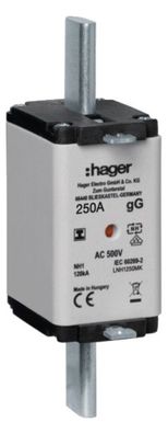 1St. Hager LNH1250MK NH-Sicherung NH1 gG 500V 250A Iso-Griff