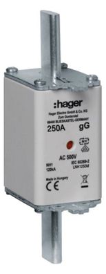 1St. Hager LNH1250M NH-Sicherung NH1 gG 500V 250A K-Melder