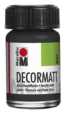 Marabu 1401 39 073 Decormatt Acryl, Schwarz 073, 15 ml