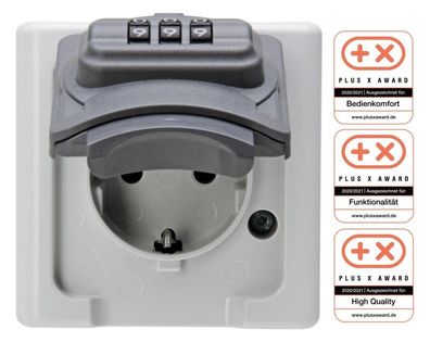 1St. Kopp APWG Blue Electric 109856007 Schuko mit Zahlenschloss grau