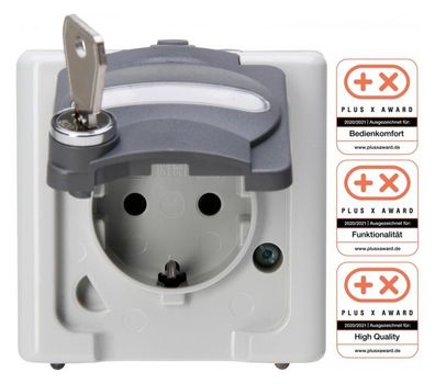 1St. Kopp APWG Blue Electric 1034.5600.9 Schuko abschließbar 0 grau