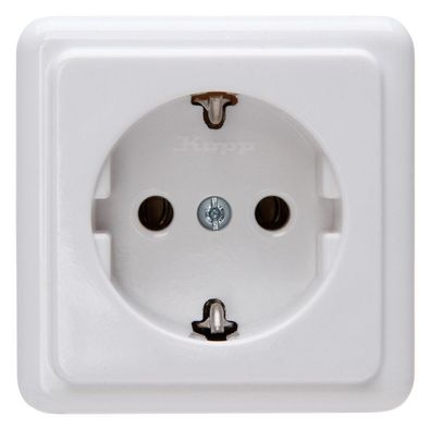 1St. Kopp AP Schuko 1fach 101802000 arktis-weiss mit Bodenplatte