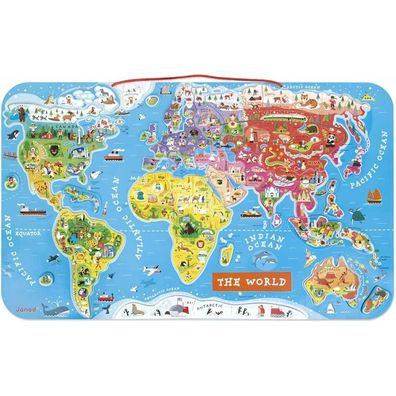 JANOD Magnetische Weltkarte auf Englisch