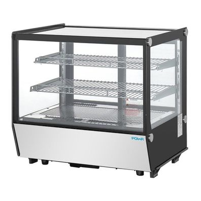 Polar G-Serie Tischkühlvitrine Schwarz Quadratglas 120Ltr