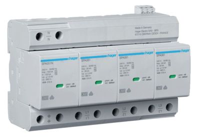 1St. Hager SPA801 Kombiableiter T1 + T2 4P 25kA TNS/TT FM