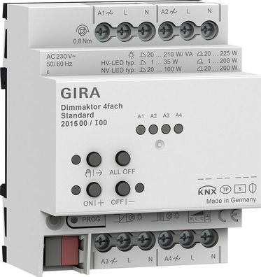 1St. Gira 201500 Dimmaktor 4f REG Std KNX Secure