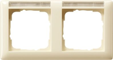 1St. Gira 109201 Rahmen 2fach waager. mit Beschriftungsfeld Standard 55 Cremeweiß